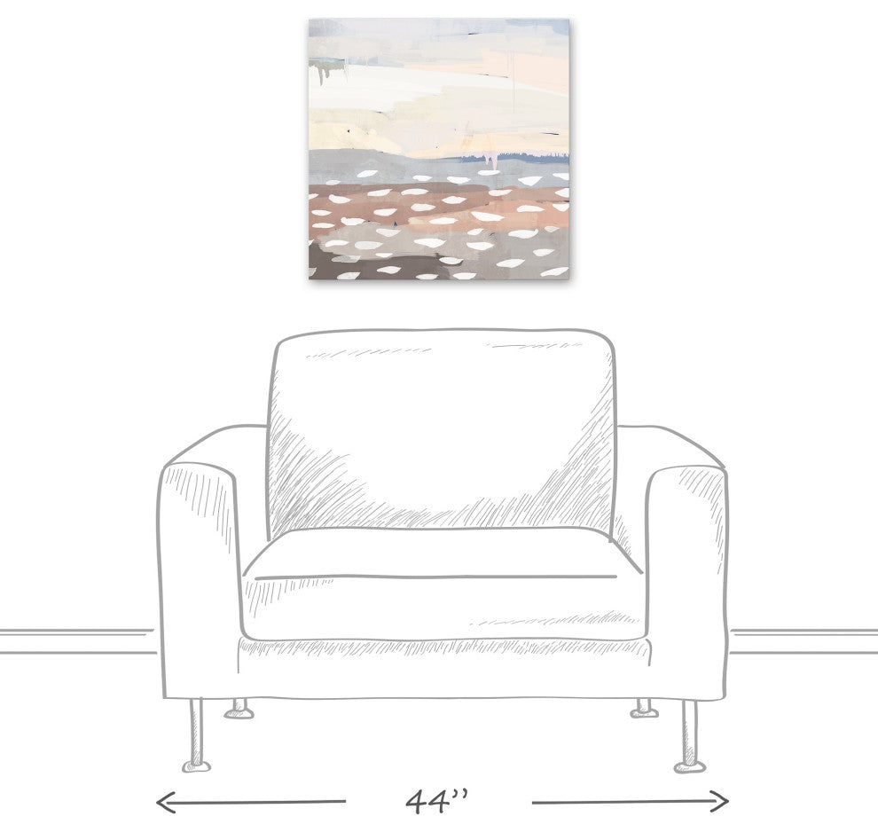 Cream Blue Abstract 20x20 Canvas Wall Art