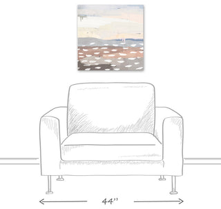 Cream Blue Abstract 20x20 Canvas Wall Art