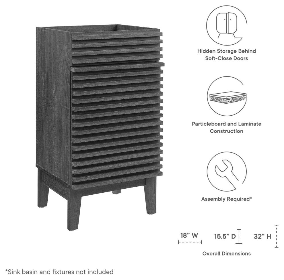 Render 18" Bathroom Vanity Cabinet, Charcoal