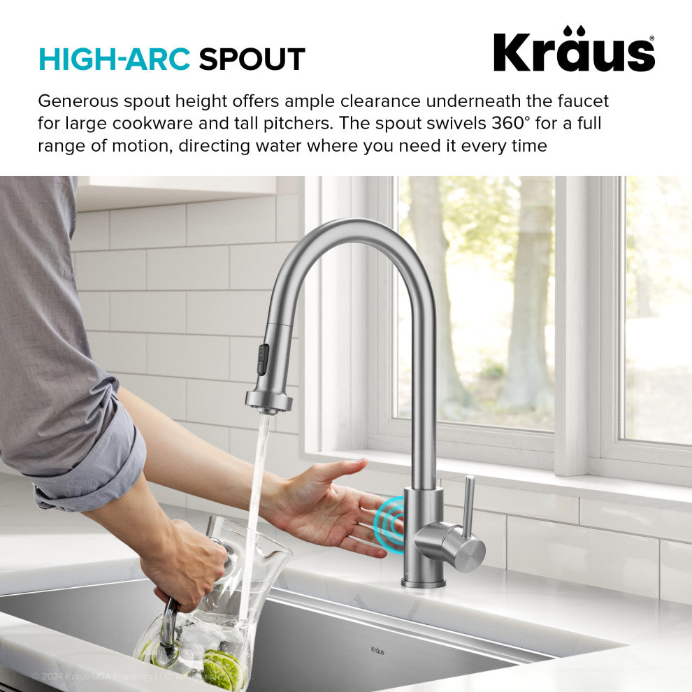 Bolden Sensor 2-Function Pull-Down 1-Handle Kitchen Faucet, Spot-Free St Steel