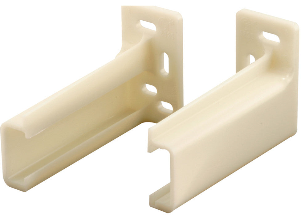 Drawer Track Back Plate, 3/8"x1", Plastic, White, 1-pair