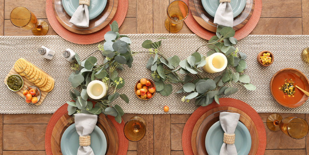 Brown Chevron Handloom Table Runner 15x72