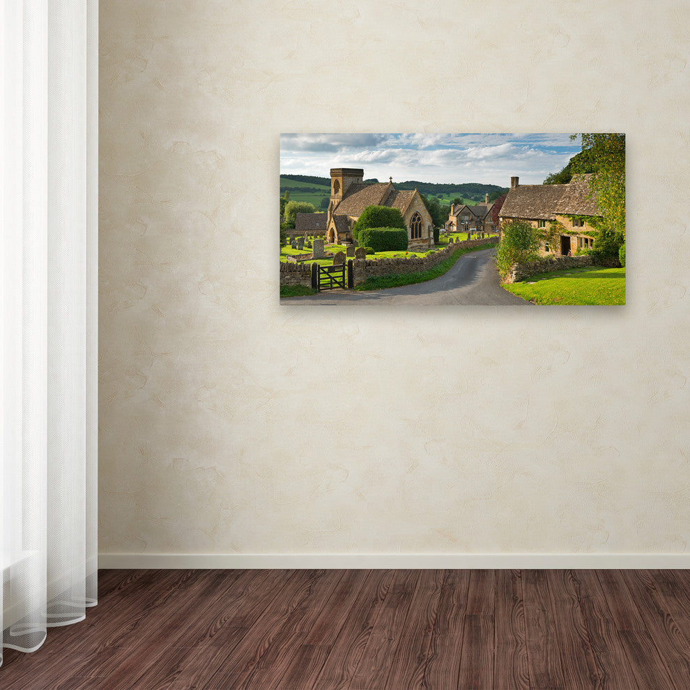 Adam Burton 'Village with a View' Canvas Art, 32"x16"