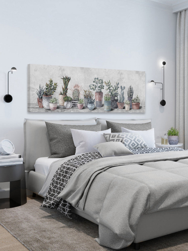 "Growing Cactus Indoors" Painting Print on Wrapped Canvas