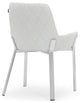 Sydney Leatherette Dining Chair With Brushed Stainless Steel Legs, White