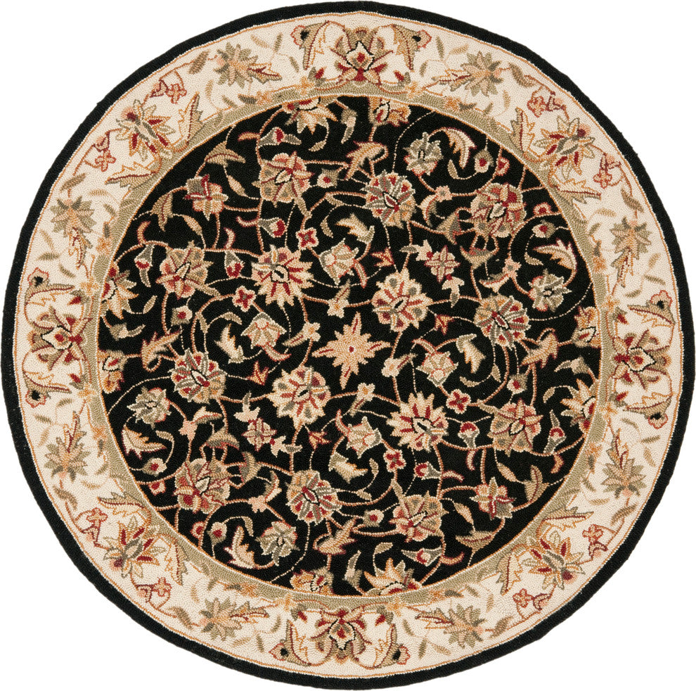 Chelsea Black Area Rug HK78A - 4' x 4' Round