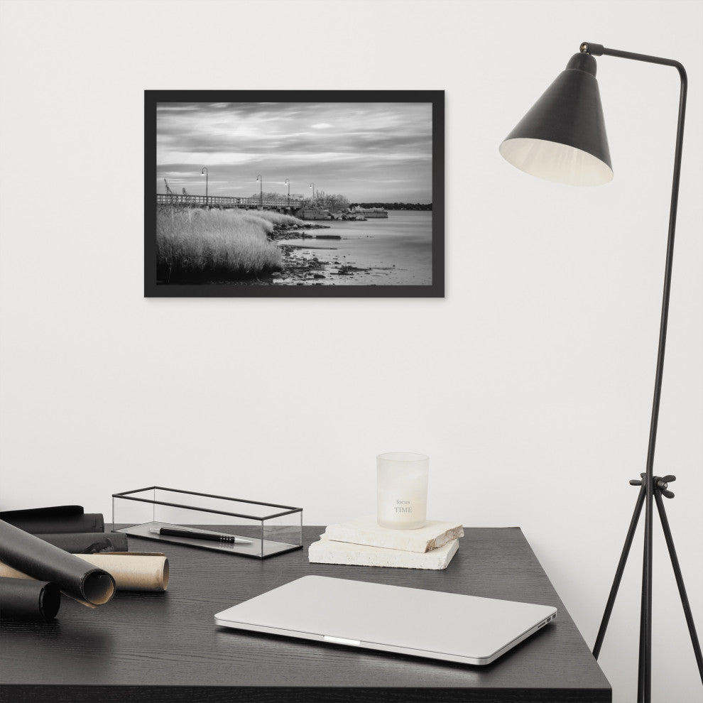 Historic New Castle 2 Coastal Landscape Framed Photo Paper Wall Art Prints, Black, 12" X 18"