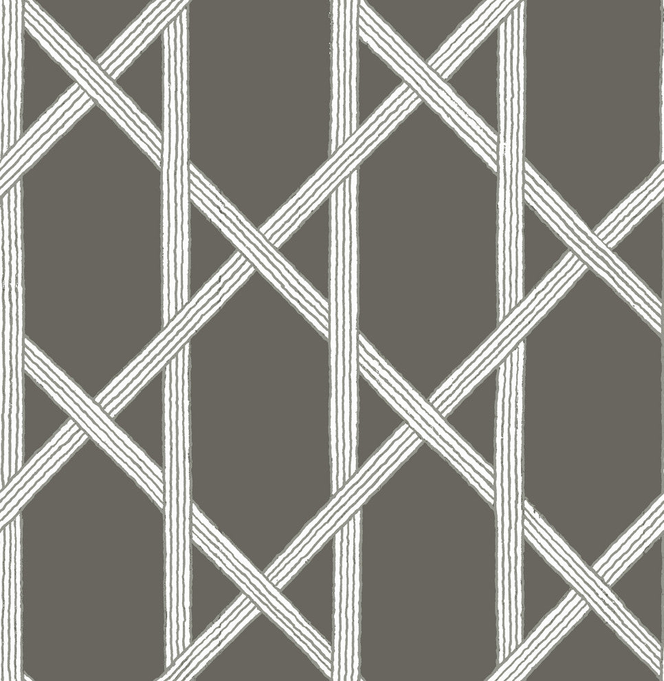 Mandara Charcoal Trellis Wallpaper Bolt