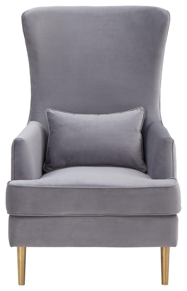 Alina Grey Tall Tufted Back Chair - Grey