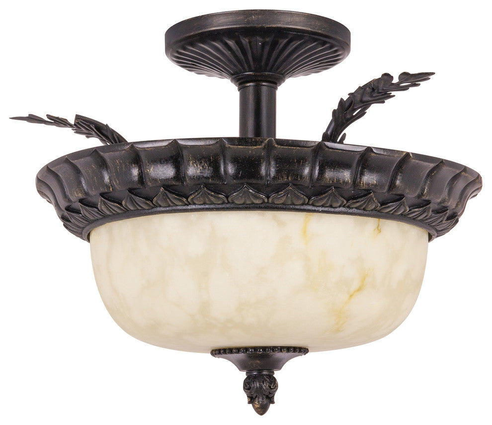Decorative Pendant Ceiling Fixture Weathered Bronze Alabaster Glass