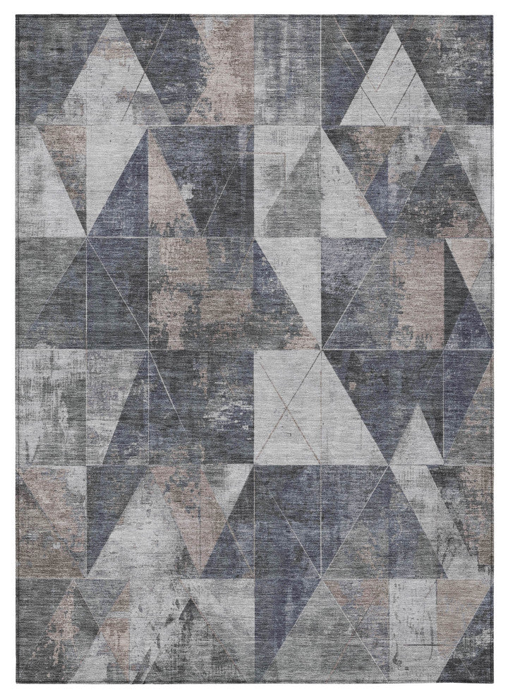 Machine Washable Indoor/Outdoor Chantille ACN1888 Gray 3' x 5' Rug