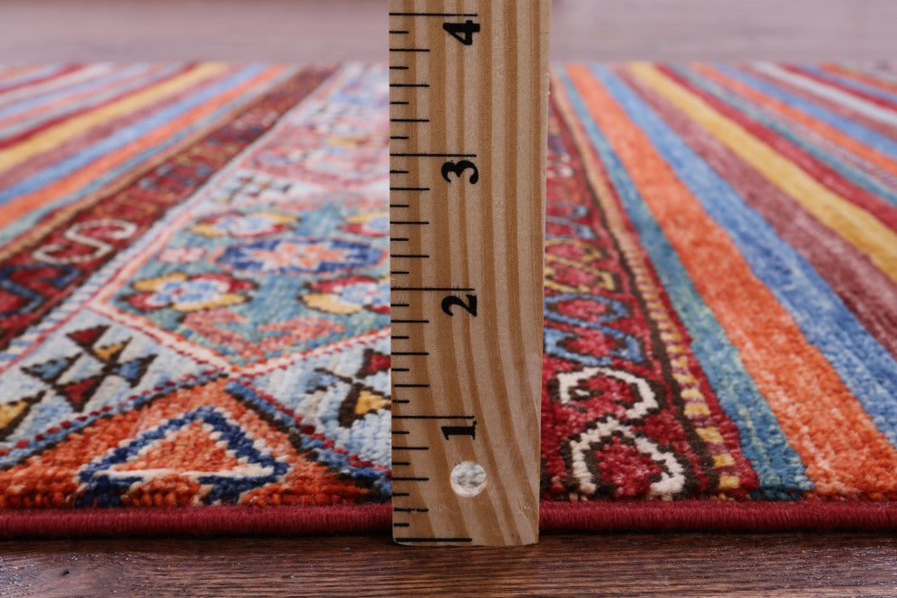3' 2" X 4' 11" Hand Knotted Super Kazak Khorjin Wool Rug Q11112