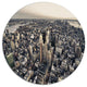 Architecture And Colors Of New York, Cityscape Round Metal Artwork, 23"