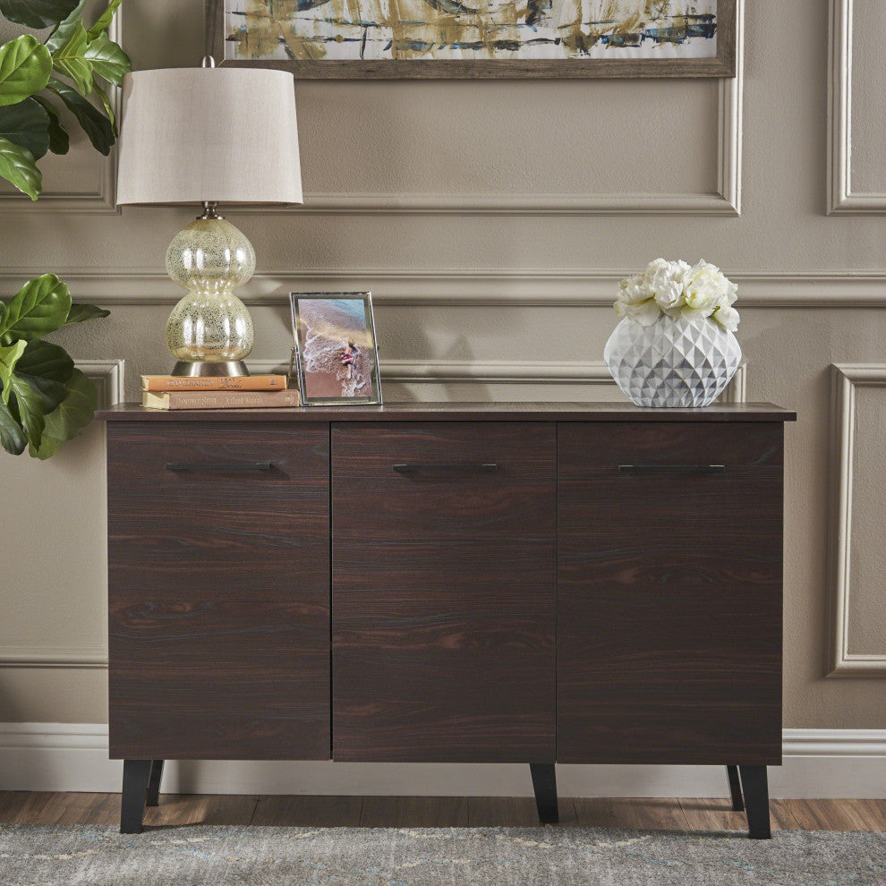 GDF Studio Emilia Mid Century Modern Finished Fiberboard Cabinet, Wenge