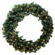 2' Pine Wreath Pre-Lit With Warm White LED Lights