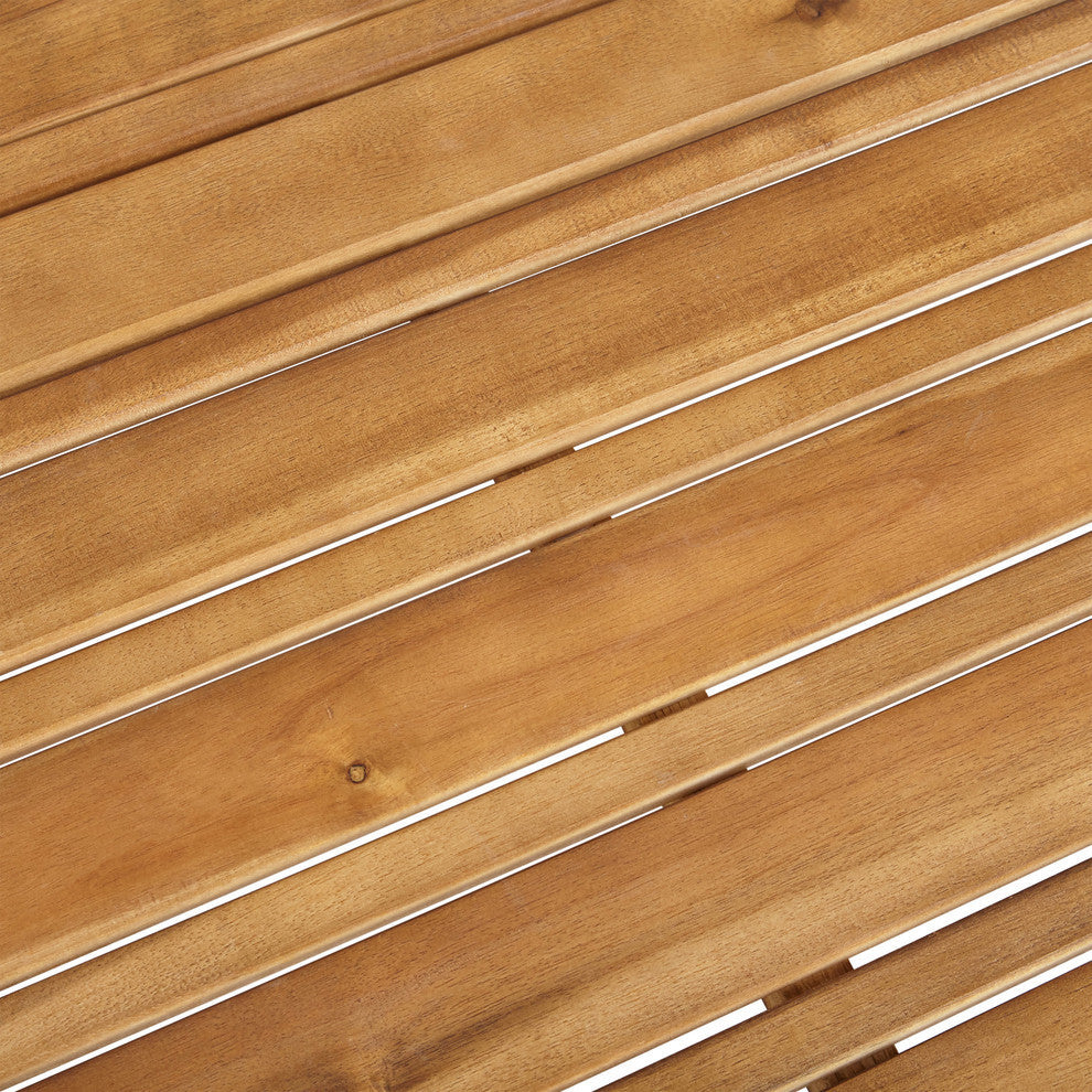 Bunny Outdoor 7 Seater Acacia Wood Sectional Sofa Set, Red