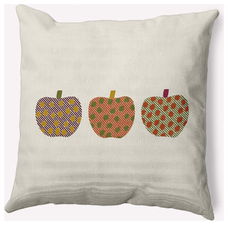 18" x 18" Apples Indoor/Outdoor Polyester Throw Pillow, Olive