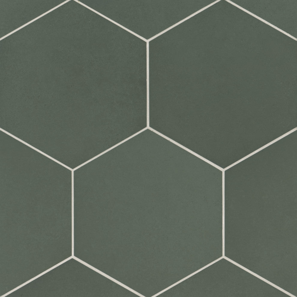 Makoto 10"x10" Hexagon Porcelain Tile (18pc - 10.76sqft), Midori Green