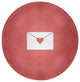 Love Letter Valentines Chenille Rug, Coral, 5' Round