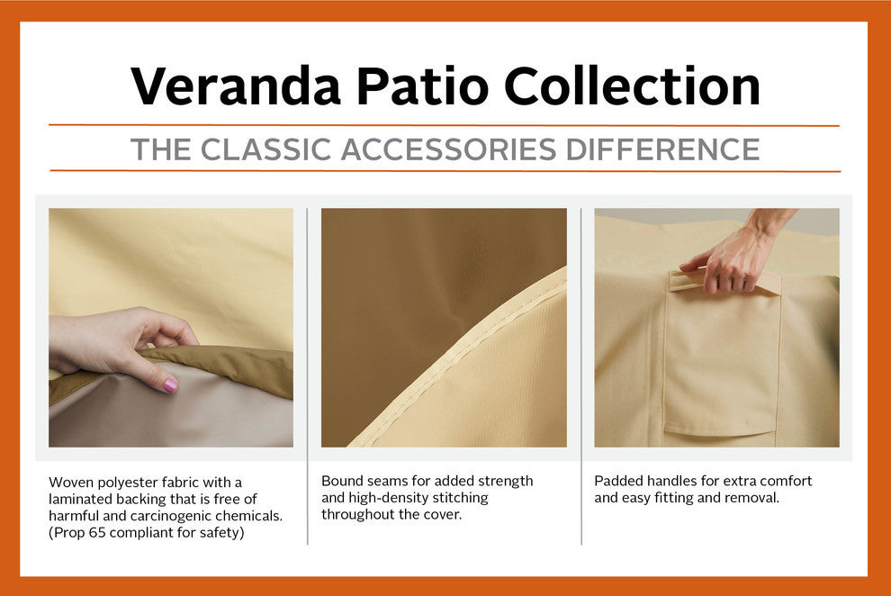 Veranda Outdoor Fire Place Cover-Durable, Water Resistant Outdoor Cover, X-Tall