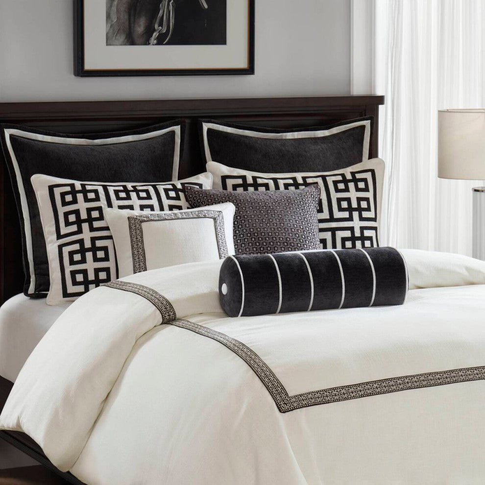 Madison Park Signature Embroidery Oversized Duvet Style Comforter Set