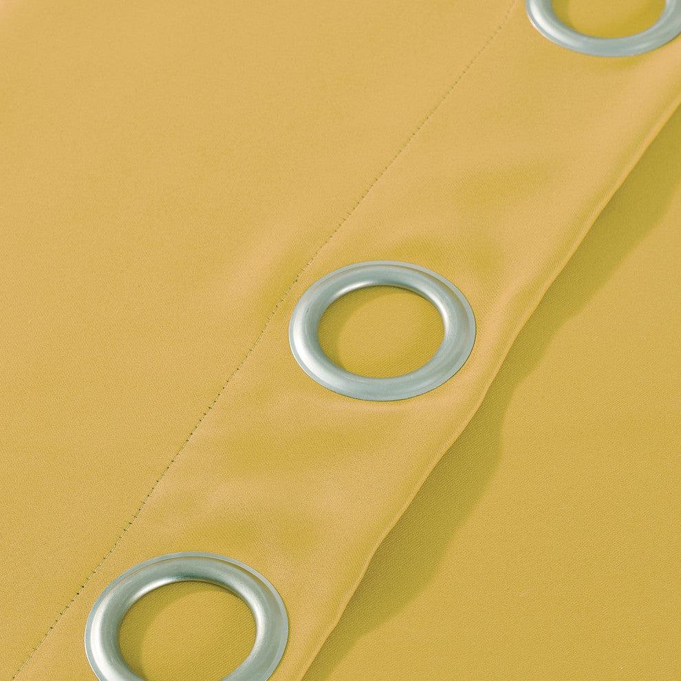 Serenta Black Out Curtains 4 Piece Sets, Jo Joba Yellow, 54" X 63"