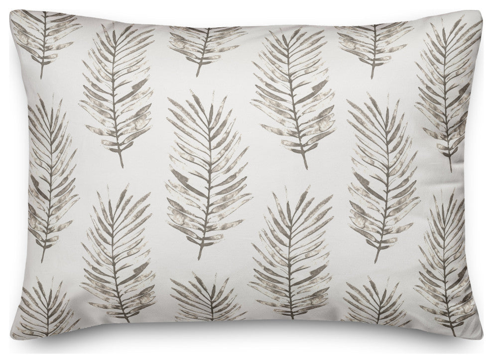 White Fern Pattern 14x20 Indoor/Outdoor Pillow