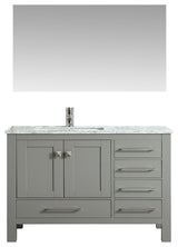 Eviva London 38 in. Transitional Gray  vanity  White Carrara Marble Countertop