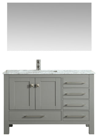 Eviva London 38 in. Transitional Gray  vanity  White Carrara Marble Countertop