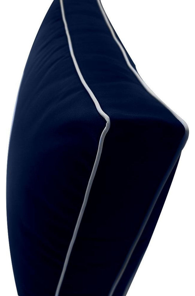 |COVER ONLY|Outdoor Contrast Pipe Trim Medium Deep Seat Back Pillow Cover AD101