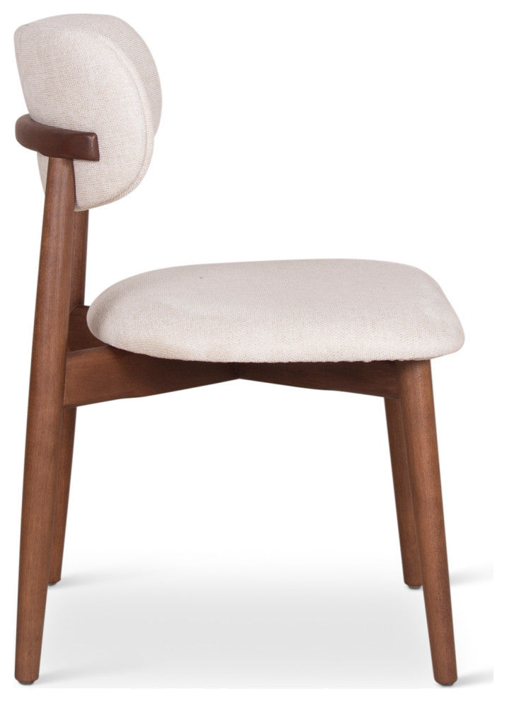 Lucia Side Chair, Set of 2, Harvest Jute Upholstery, Nogal