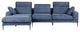 Divani Casa CorWith Modern Blue Fabric Left Facing Sectional