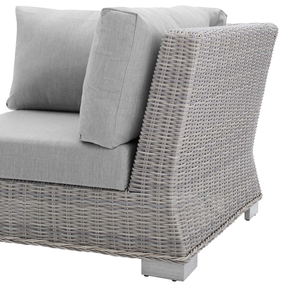 Sofa Corner Chair, Sunbrella, Rattan, Wicker, Gray, Modern, Outdoor Patio