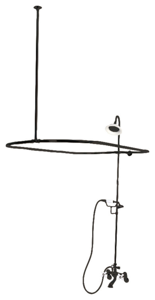 CCK118XPX-P Clawfoot Tub Faucet Package with Shower Enclosure, Oil Rubbed Bronze
