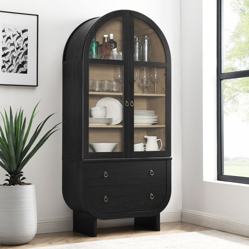 Nyx Arched Display Cabinet, Black