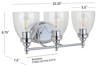 Marais Metal/Glass LED Vanity Light, Chrome, Width: 22.25"