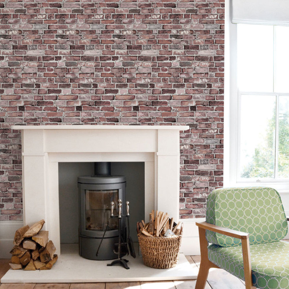 Brick Peel and Stick Vinyl Wallpaper, Vintage, 24"w X 60"h