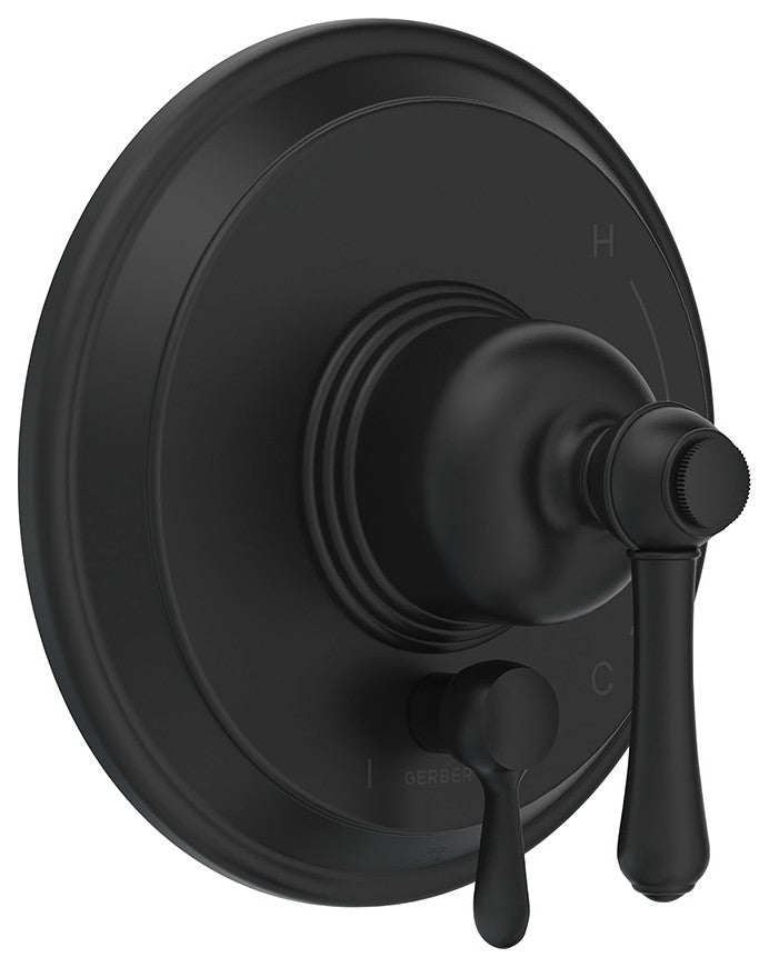 Opulence Pressure Balance Trim Kit Valve Only w/ Diverter on Valve Satin Black