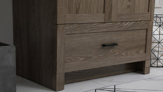 Home Living 30" Single Bathroom Vanity, Weathered Oak With Backsplash