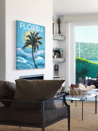 "Blue Florida" Painting Print on Wrapped Canvas, 40x60