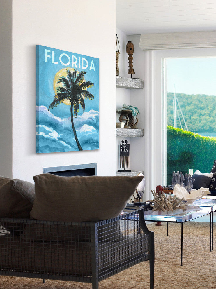 "Blue Florida" Painting Print on Wrapped Canvas, 40x60