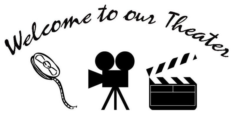 Home Movie Theater Decor Wall Decal Welcome to Our Theater Wall Art