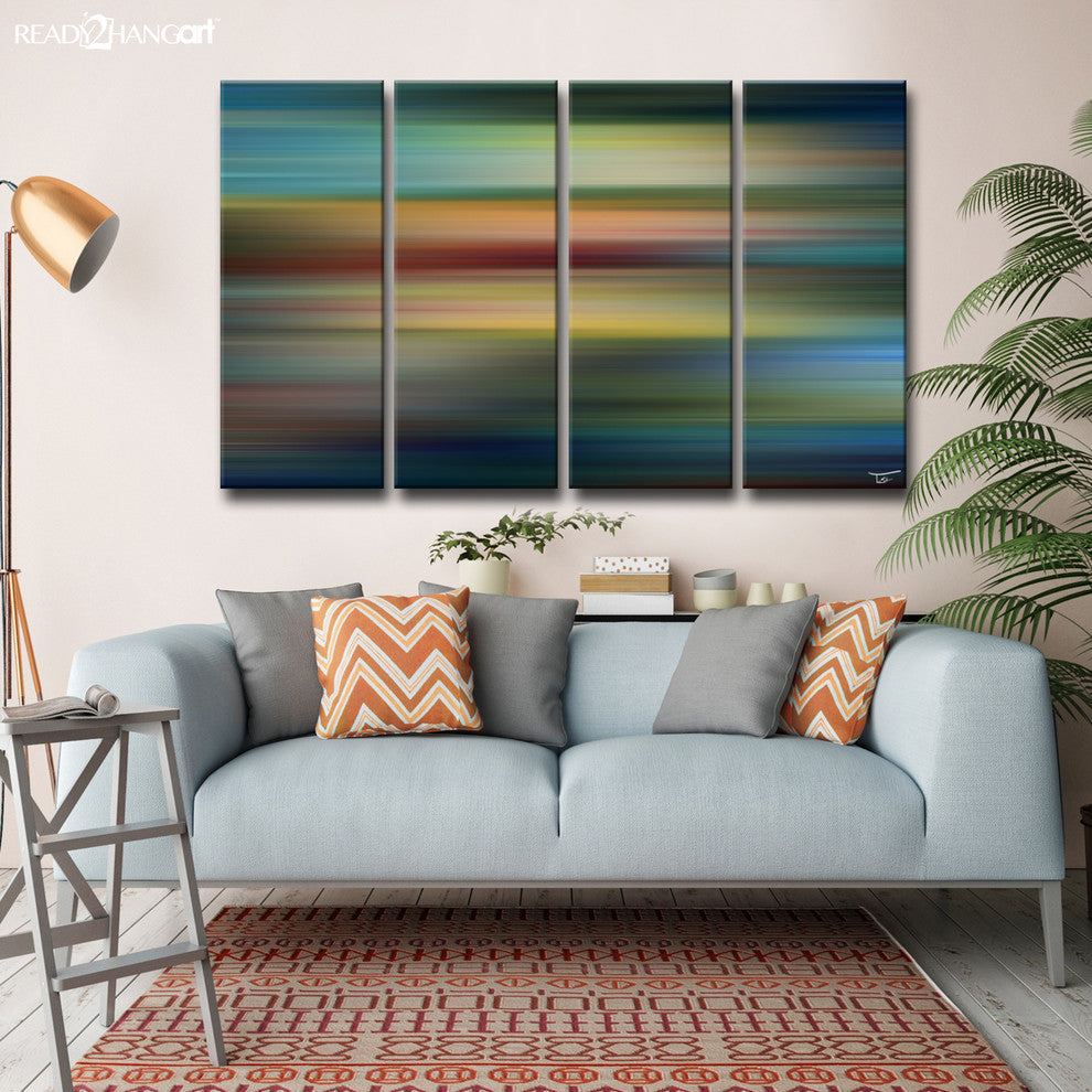 Ready2Hangart  'Blur Stripes Lvii' By Tristan Scott Canvas Art Set, 4 Panels