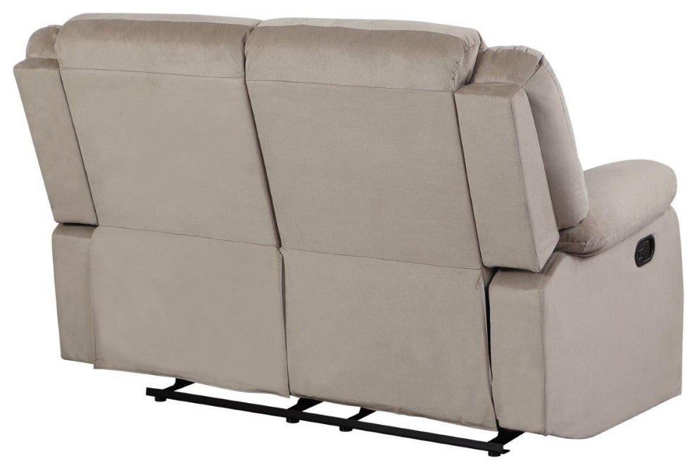 Callan Contemporary Microfiber Recliner Loveseat Beige