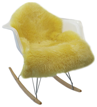Milan Shearling Single Sheepskin Rug 2'x3', Canary