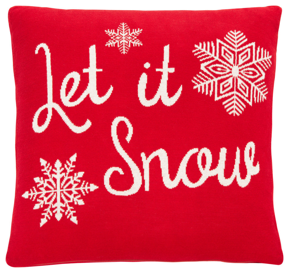 Safavieh Snowfall Pillow, Red, 20"x20"