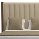 Nativa Interiors Irenne Vertical Channel Bed, Flax, Queen, Medium 67"