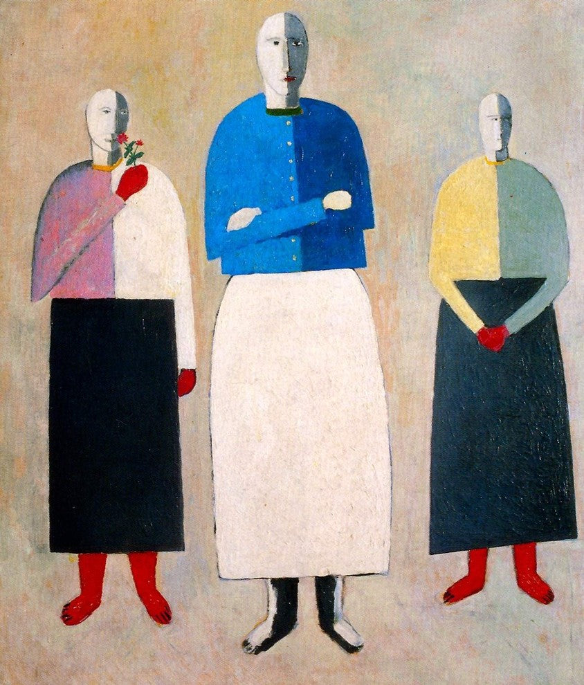 Kazimir Malevich Three Girls, 20"x25" Wall Decal