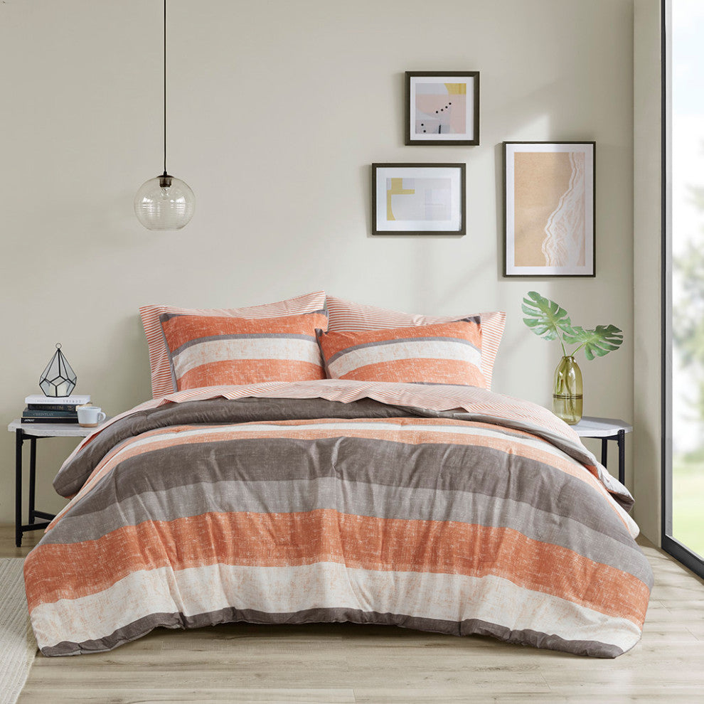 Madison Park Essentials Jaxon Stripe Comforter Set With Bed Sheets