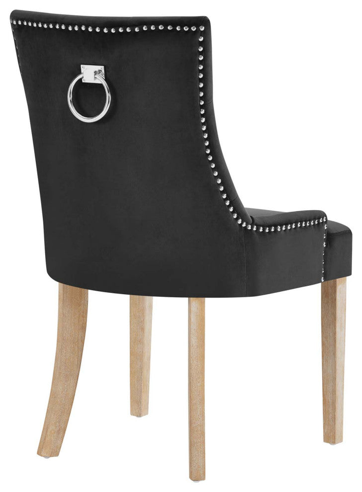 Black Pose Dining Chair Performance Velvet Set of 4